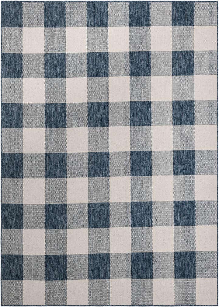 7' 10 x 10' Easy-Clean Checkered Indoor / Outdoor Rug