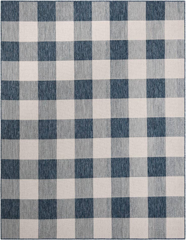 Detail image of 7' 10 x 10' Easy-Clean Checkered Indoor / Outdoor Rug