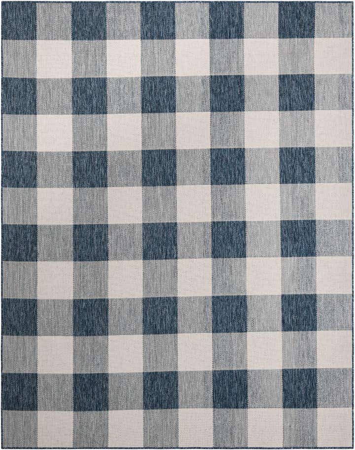 7' 10 x 10' Easy-Clean Checkered Indoor / Outdoor Rug