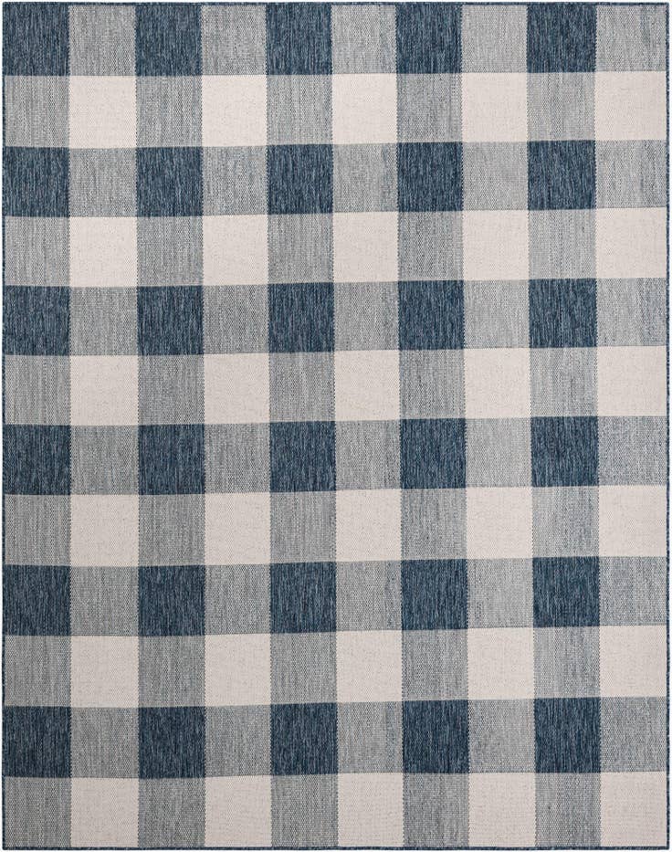 Detail image of 7' 10 x 10' Easy-Clean Checkered Indoor / Outdoor Rug