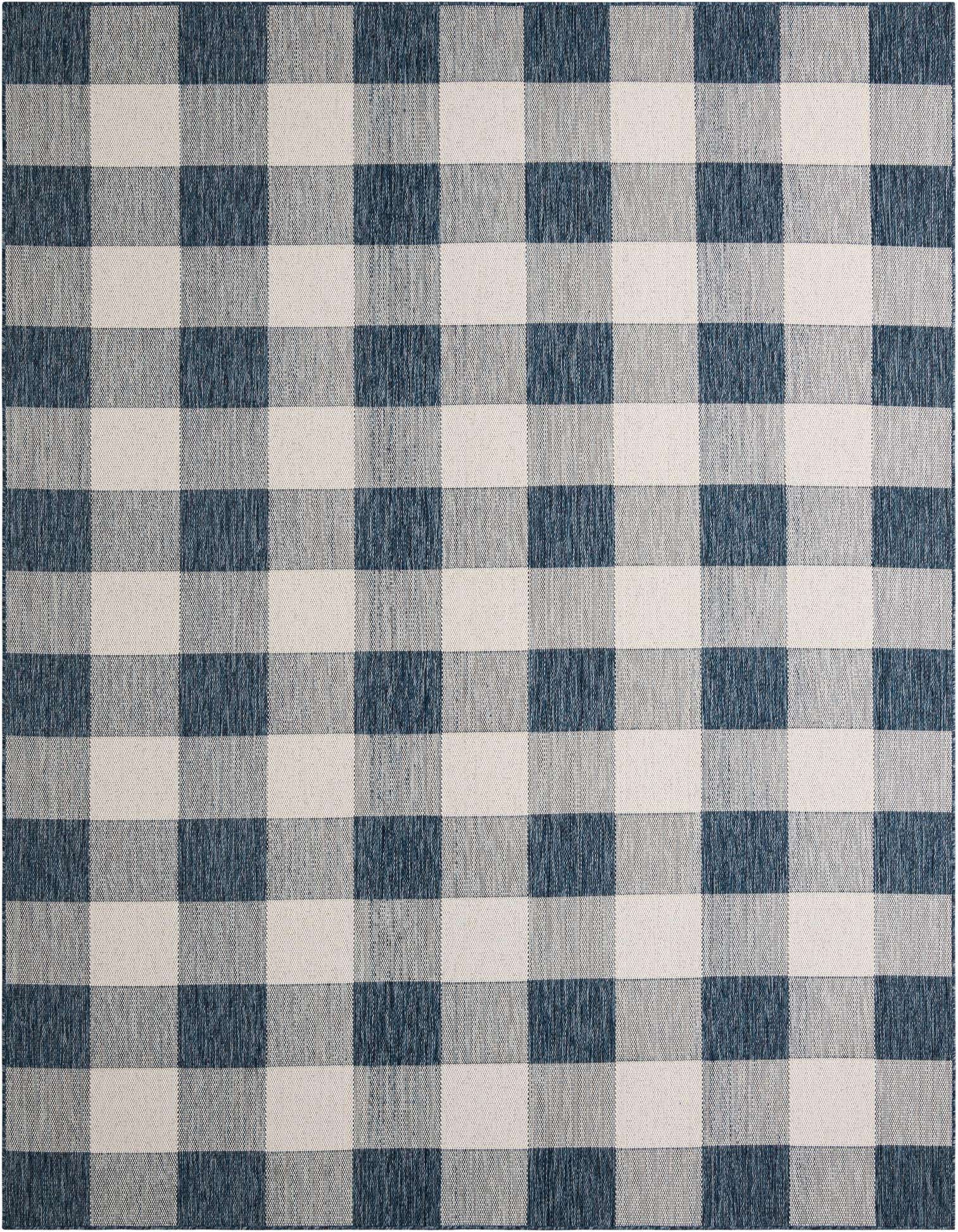 9' x 12' Easy-Clean Checkered Indoor / Outdoor Rug