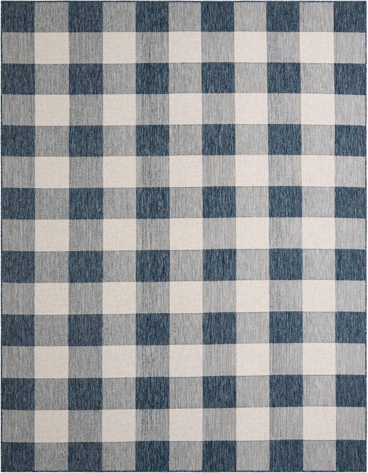 Detail image of 9' x 12' Easy-Clean Checkered Indoor / Outdoor Rug