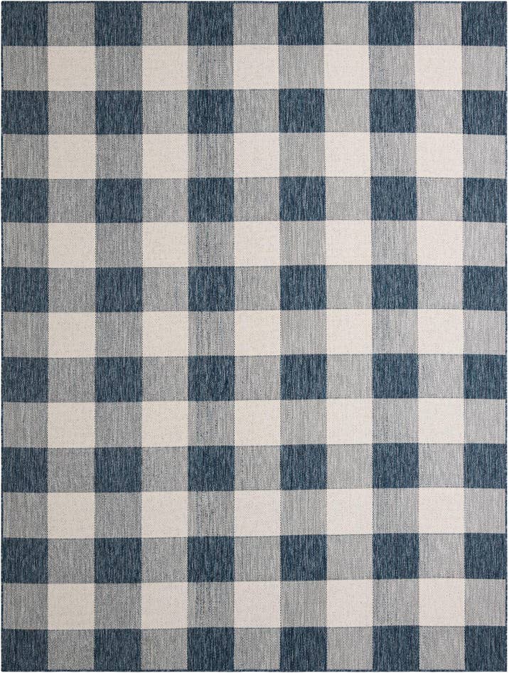 Detail image of 9' x 12' Easy-Clean Checkered Indoor / Outdoor Rug