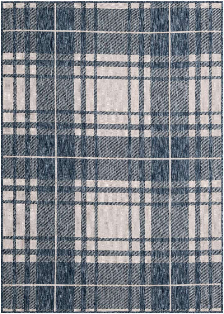 5' 3 x 7' Easy-Clean Checkered Indoor / Outdoor Rug