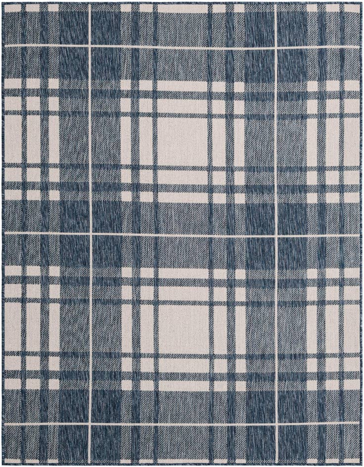 Detail image of 5' 3 x 7' Easy-Clean Checkered Indoor / Outdoor Rug