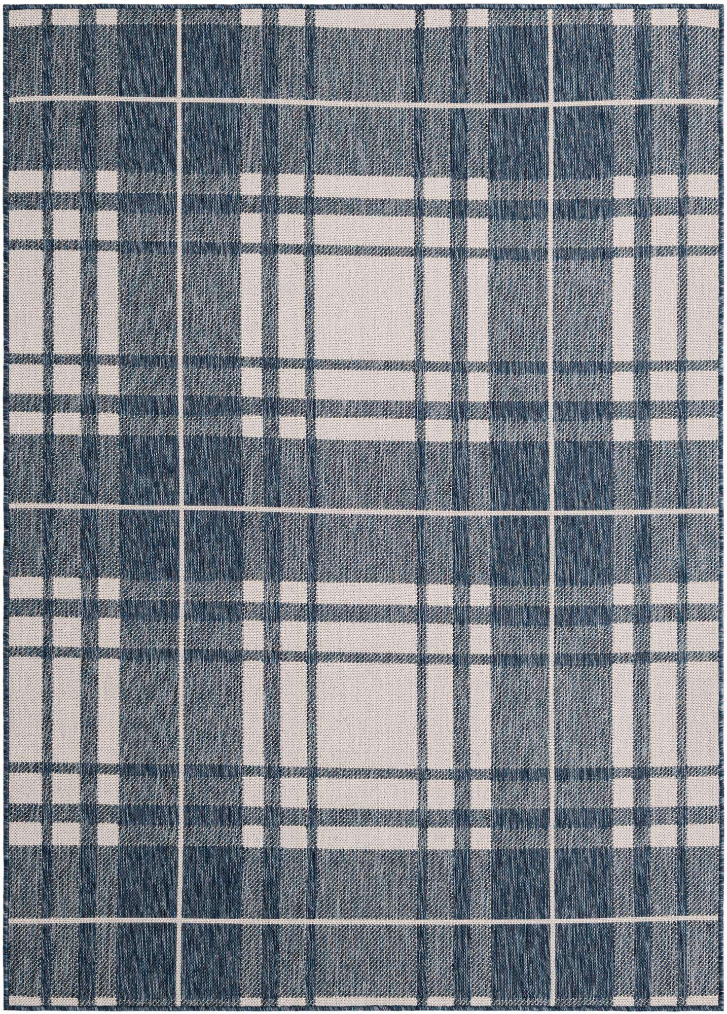5' 3 x 7' Easy-Clean Checkered Indoor / Outdoor Rug