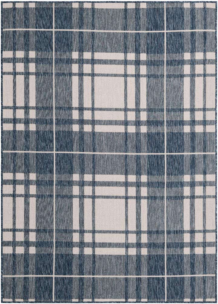 5' 3 x 7' Easy-Clean Checkered Indoor / Outdoor Rug
