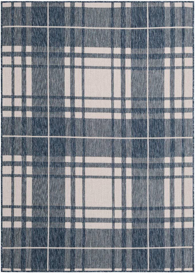 Detail image of 5' 3 x 7' Easy-Clean Checkered Indoor / Outdoor Rug