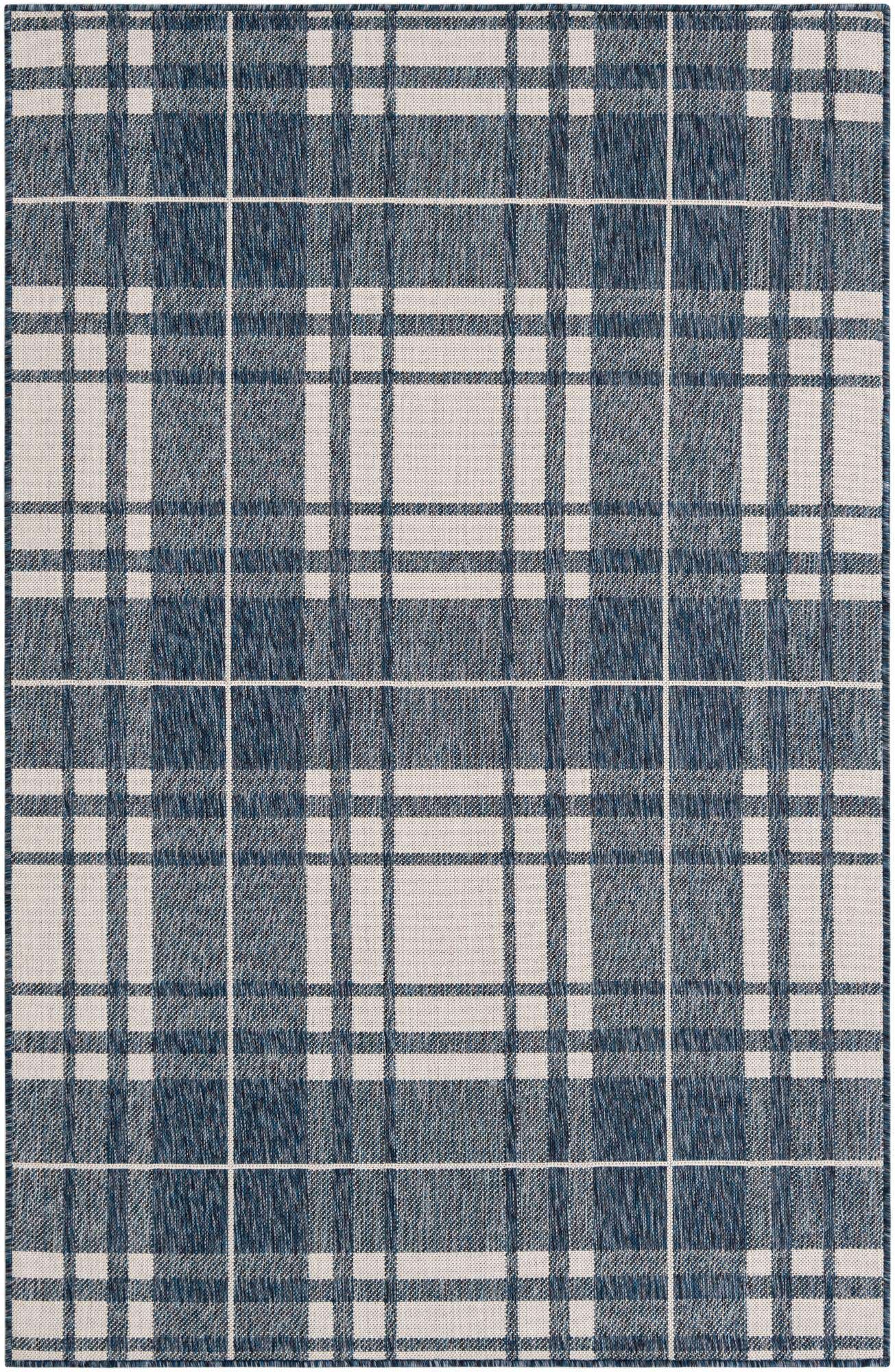 5' 3 x 8' Easy-Clean Checkered Indoor / Outdoor Rug