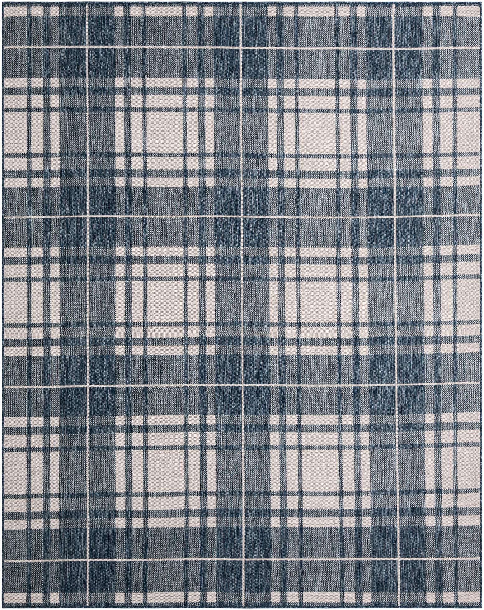 7' 10 x 10' Easy-Clean Checkered Indoor / Outdoor Rug