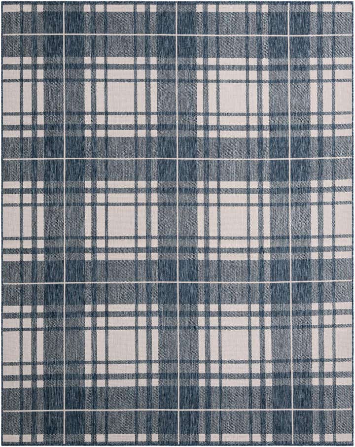 7' 10 x 10' Easy-Clean Checkered Indoor / Outdoor Rug
