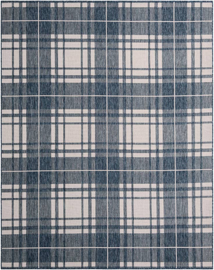 Detail image of 7' 10 x 10' Easy-Clean Checkered Indoor / Outdoor Rug