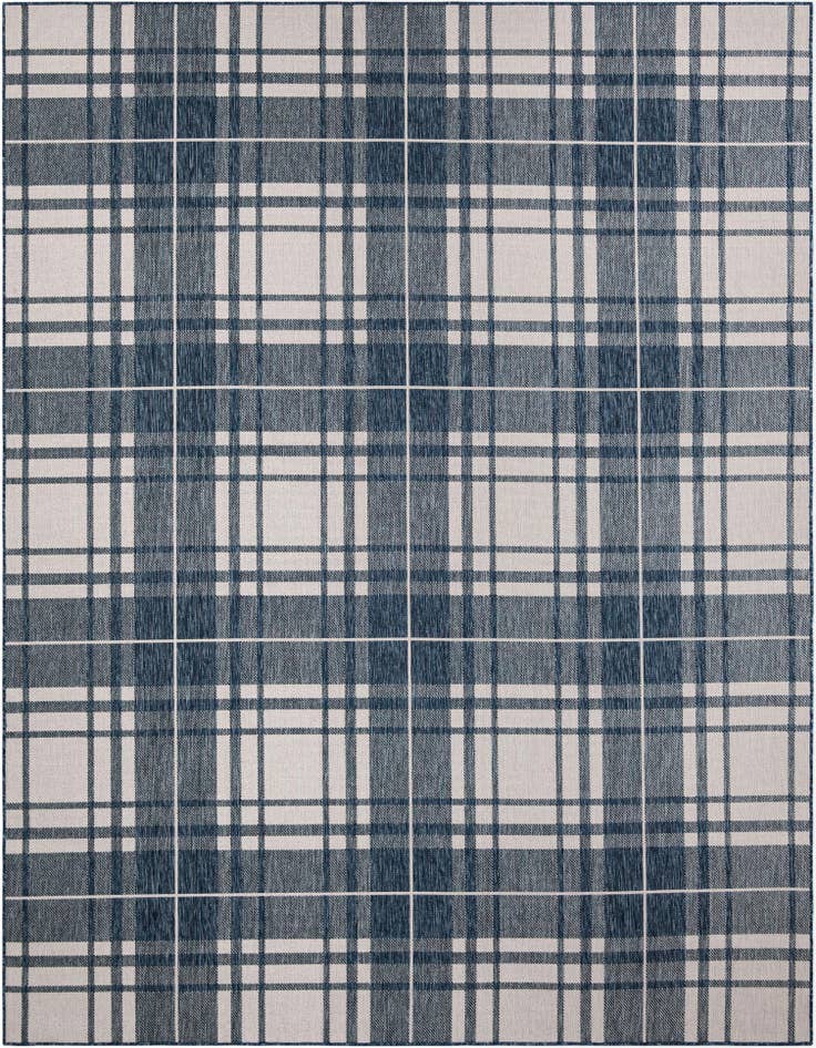 Detail image of 9' x 12' Easy-Clean Checkered Indoor / Outdoor Rug