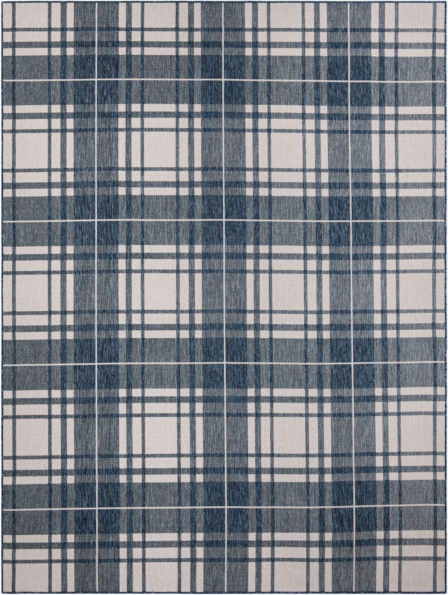 9' x 12' Easy-Clean Checkered Indoor / Outdoor Rug