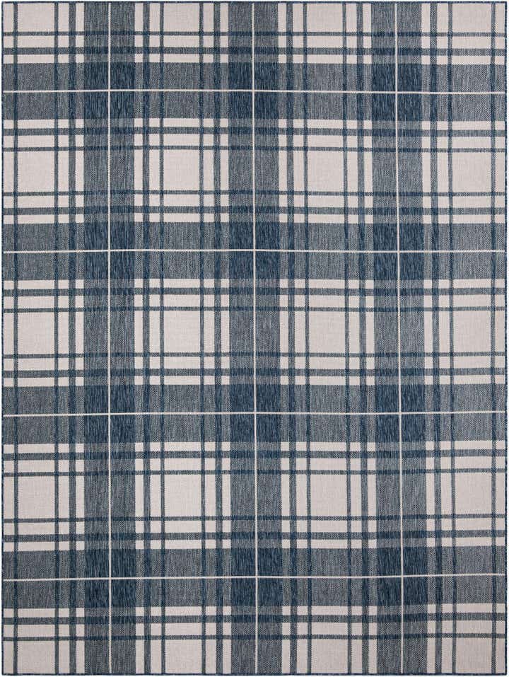 9' x 12' Easy-Clean Checkered Indoor / Outdoor Rug