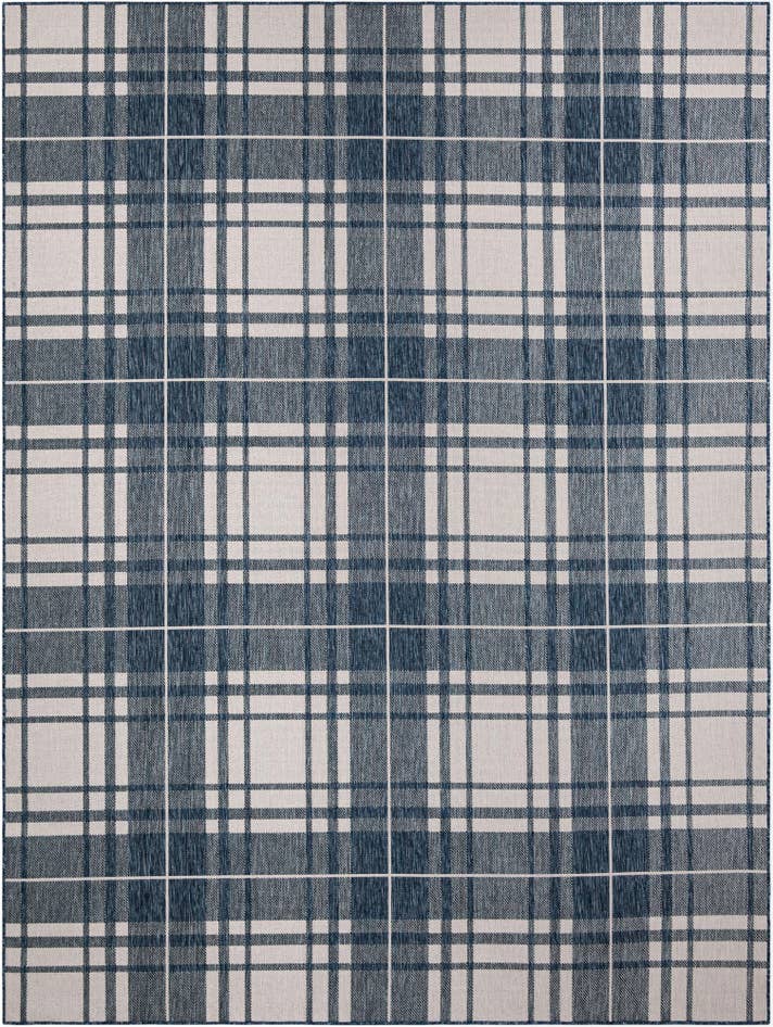 Detail image of 9' x 12' Easy-Clean Checkered Indoor / Outdoor Rug