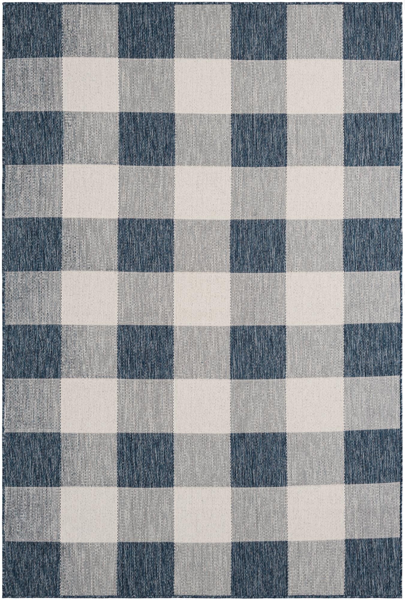 6' x 9'  Washable Checkered Indoor / Outdoor Rug