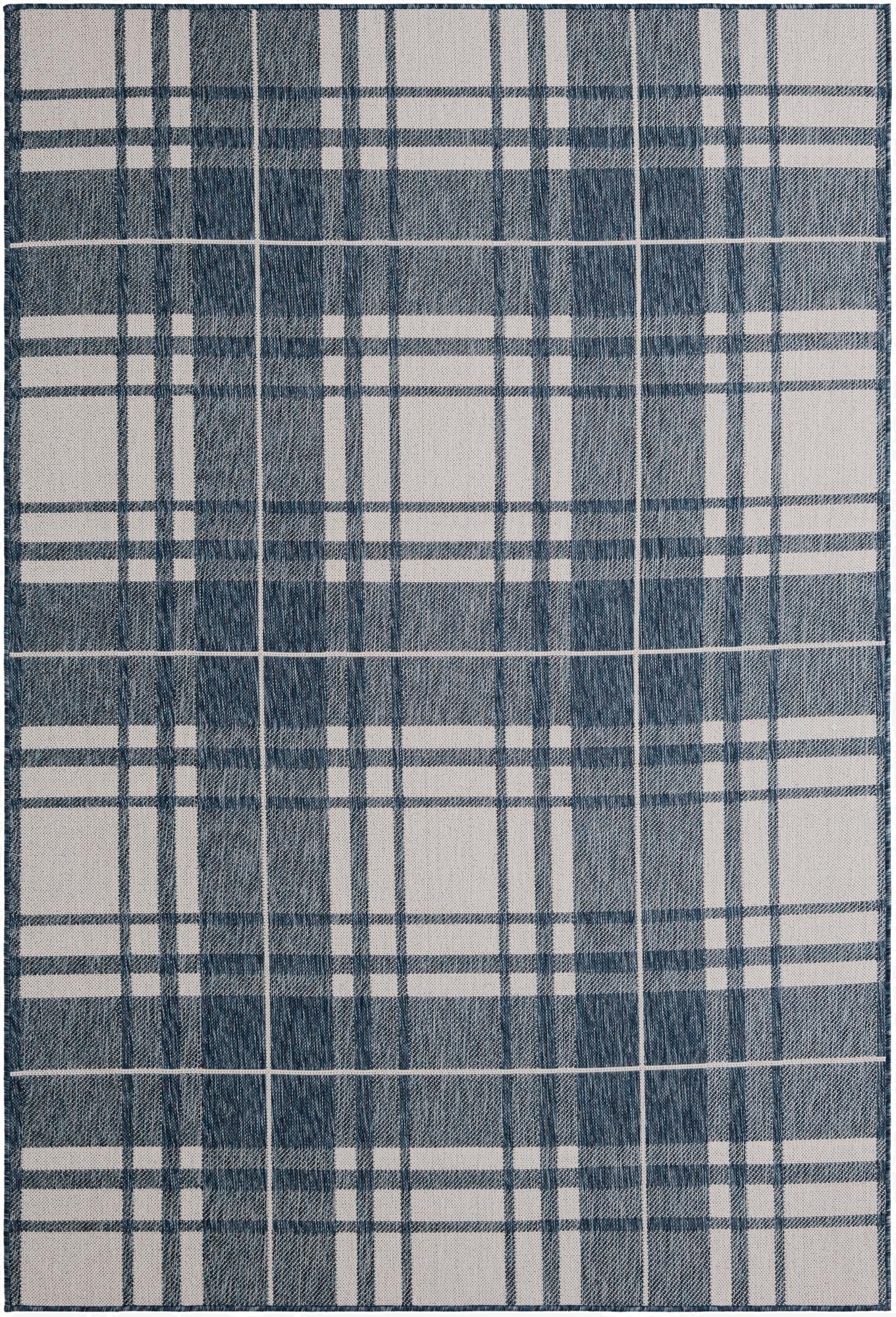 6' x 9'  Washable Checkered Indoor / Outdoor Rug