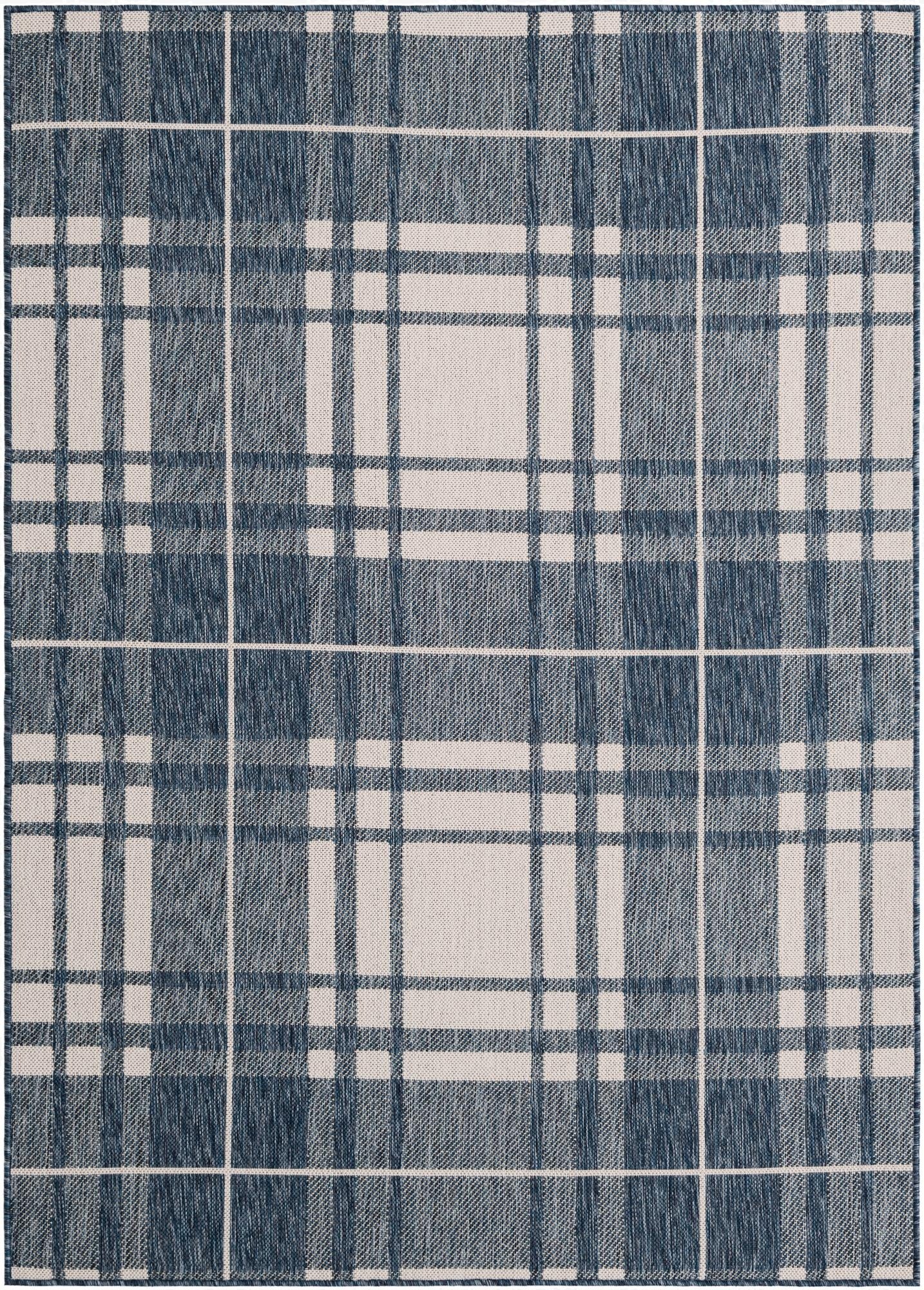 Primary image 5' 3 x 7'  Washable Checkered Indoor / Outdoor Rug