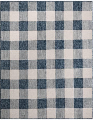 7' 10 x 10' Easy-Clean Checkered Indoor / Outdoor Rug