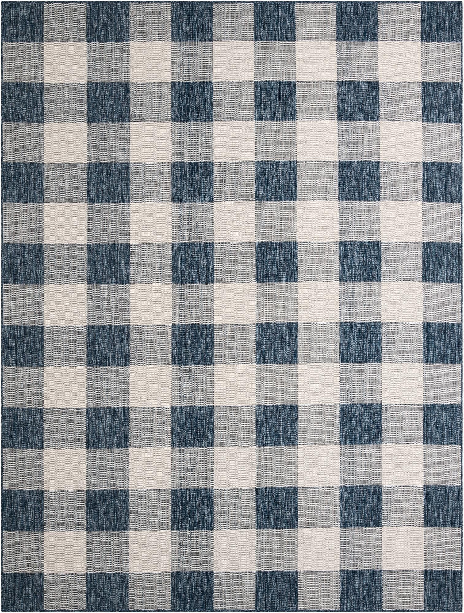 Primary image 9' x 12'  Washable Checkered Indoor / Outdoor Rug