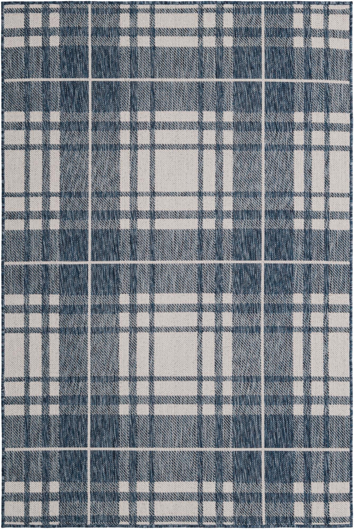 4' x 6'  Washable Checkered Indoor / Outdoor Rug