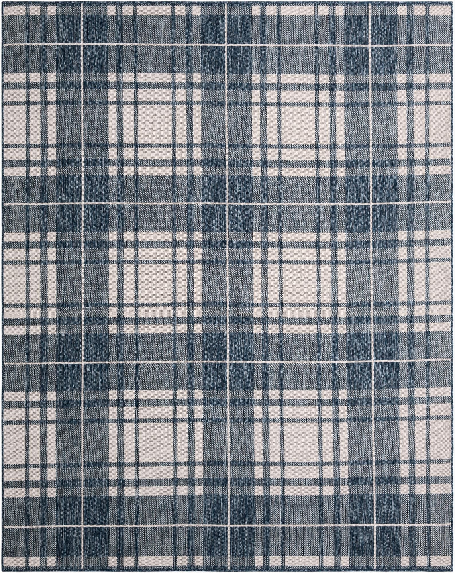Primary image 7' 10 x 10'  Washable Checkered Indoor / Outdoor Rug
