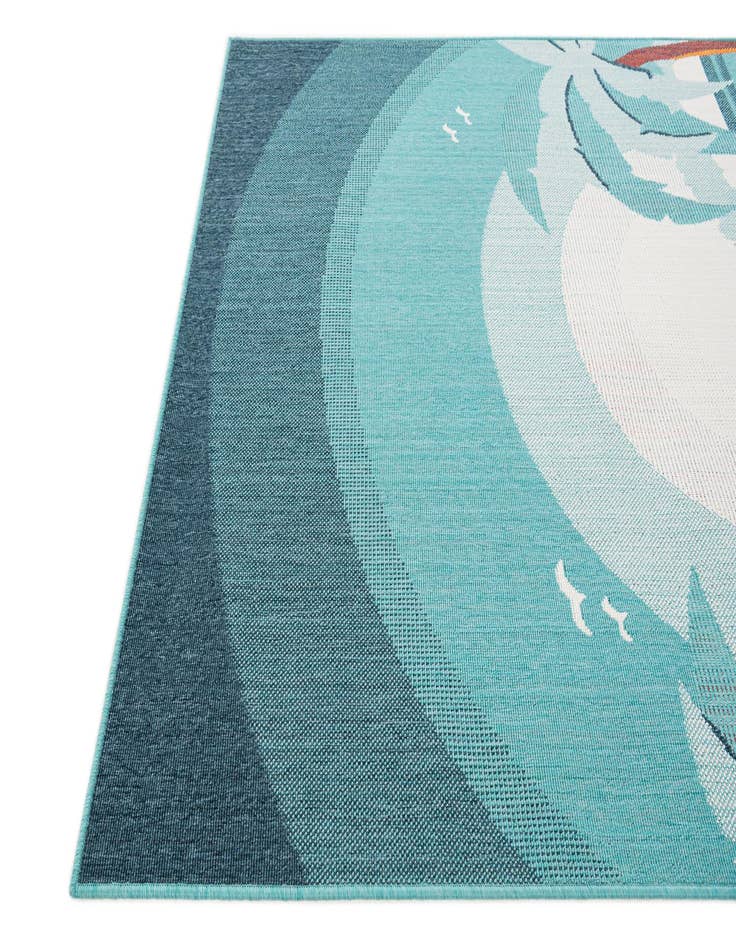 Detail image of 5' 3 x 7' 8  Washable Coastal Indoor / Outdoor Rug