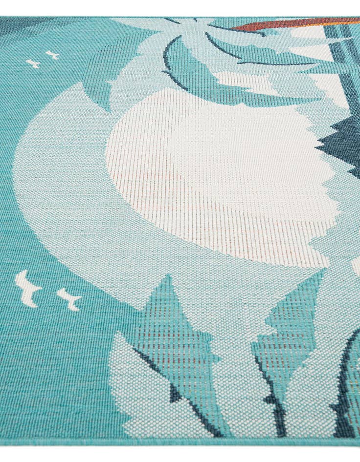 Detail image of 5' 3 x 7' 8  Washable Coastal Indoor / Outdoor Rug