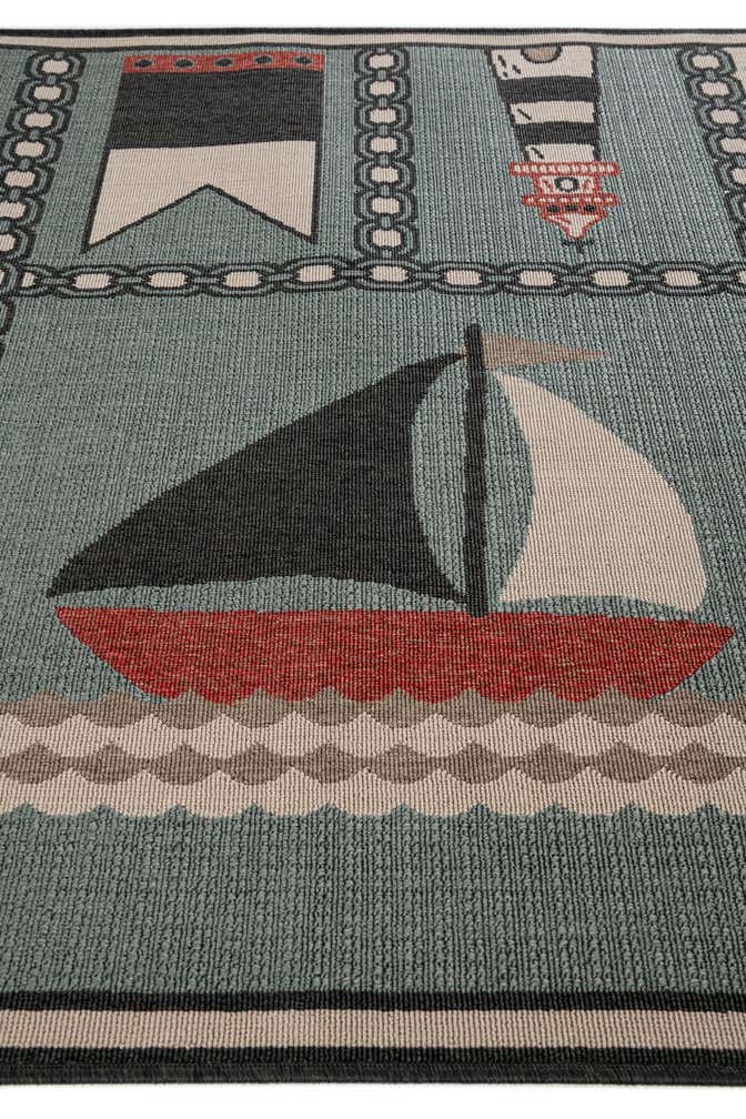5' 3 x 7' 7 Easy-Clean Coastal Indoor / Outdoor Rug