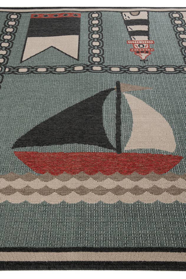 Detail image of 5' 3 x 7' 7 Easy-Clean Coastal Indoor / Outdoor Rug