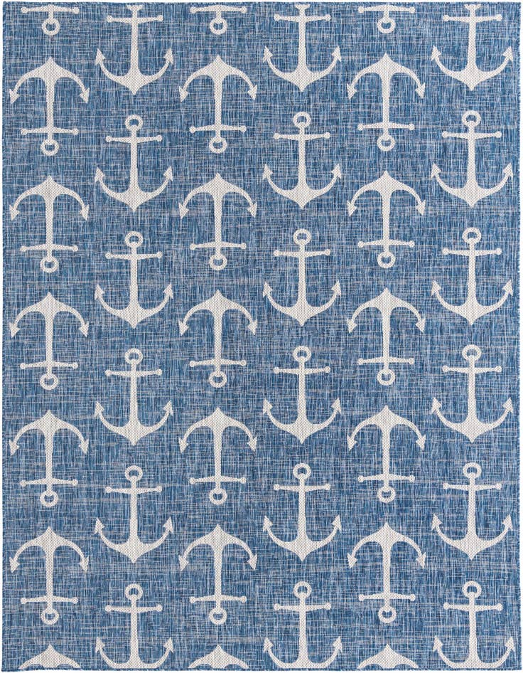 Detail image of 7' 10 x 11' Easy-Clean Coastal Indoor / Outdoor Rug