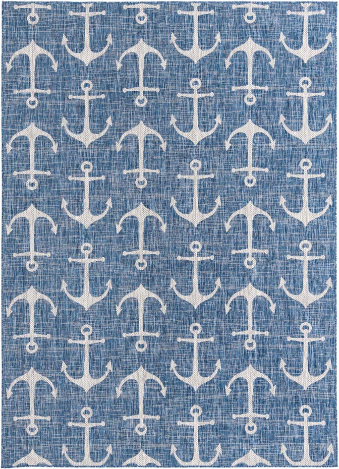 Detail image of 7' 10 x 11' Easy-Clean Coastal Indoor / Outdoor Rug