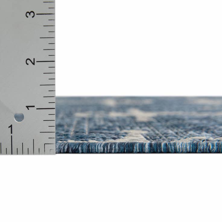 Detail image of Custom Blue Easy-Clean Coastal Indoor / Outdoor Rug