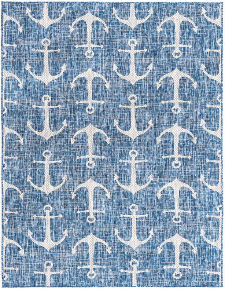 Detail image of 5' 3 x 8' Easy-Clean Coastal Indoor / Outdoor Rug