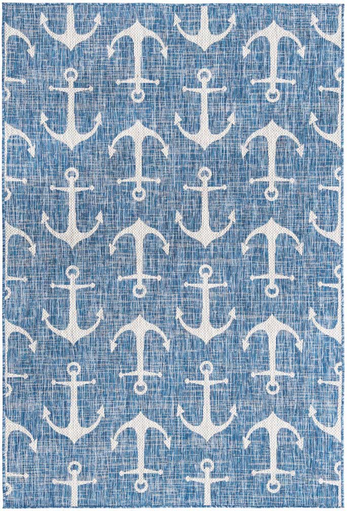 5' 3 x 8' Easy-Clean Coastal Indoor / Outdoor Rug