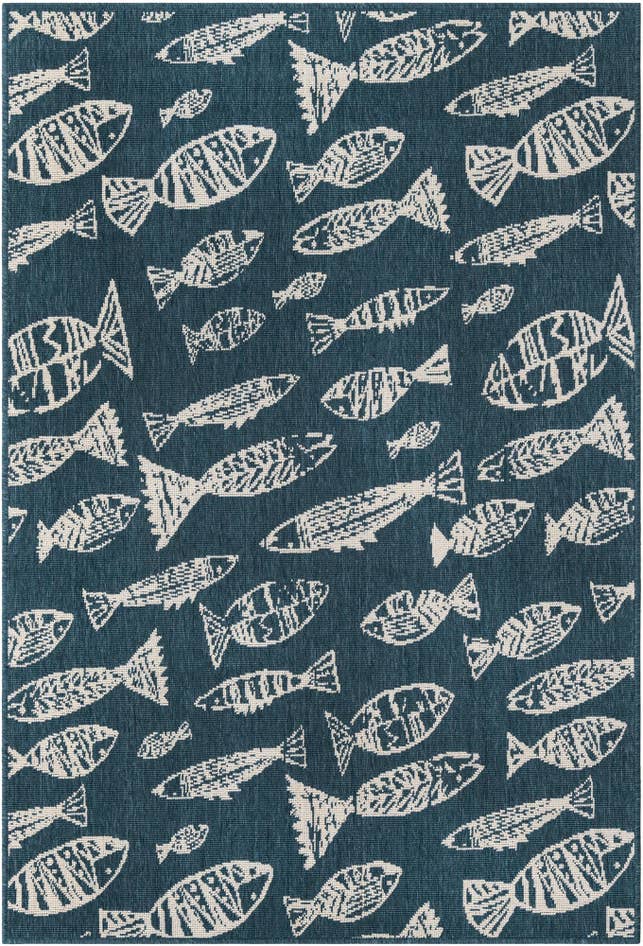 Detail image of 4' x 6' Easy-Clean Coastal Indoor / Outdoor Rug