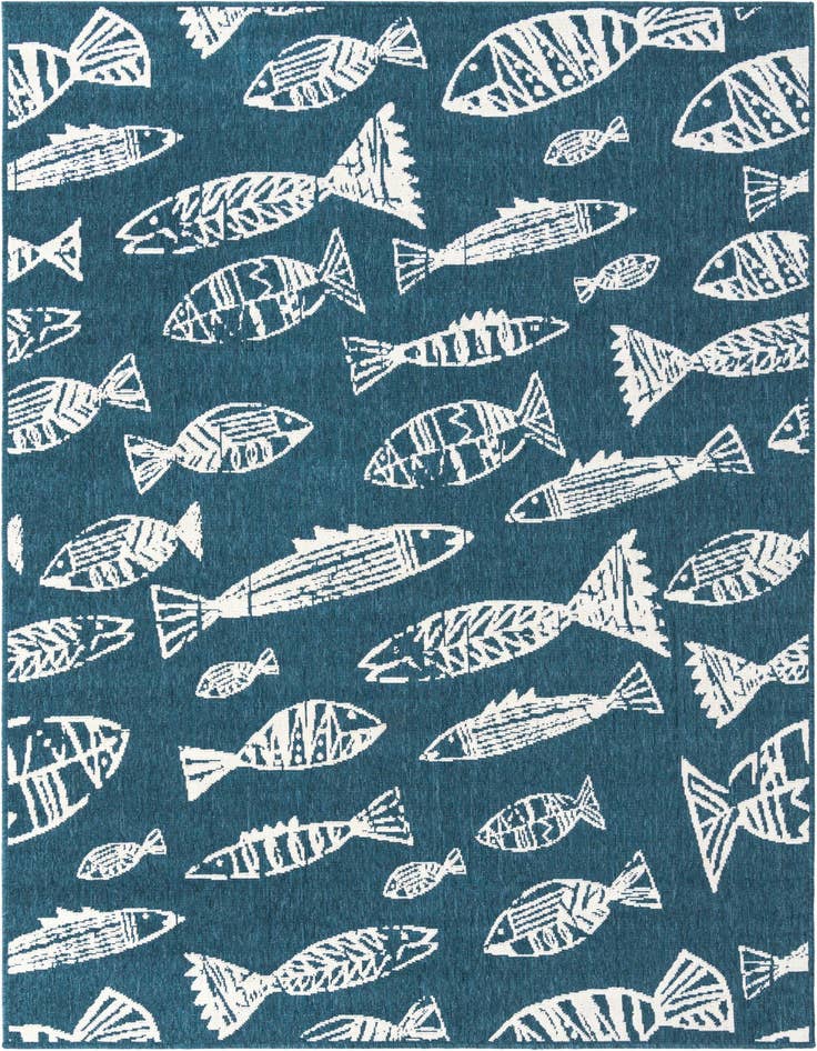 Detail image of 5' 3 x 8' Easy-Clean Coastal Indoor / Outdoor Rug