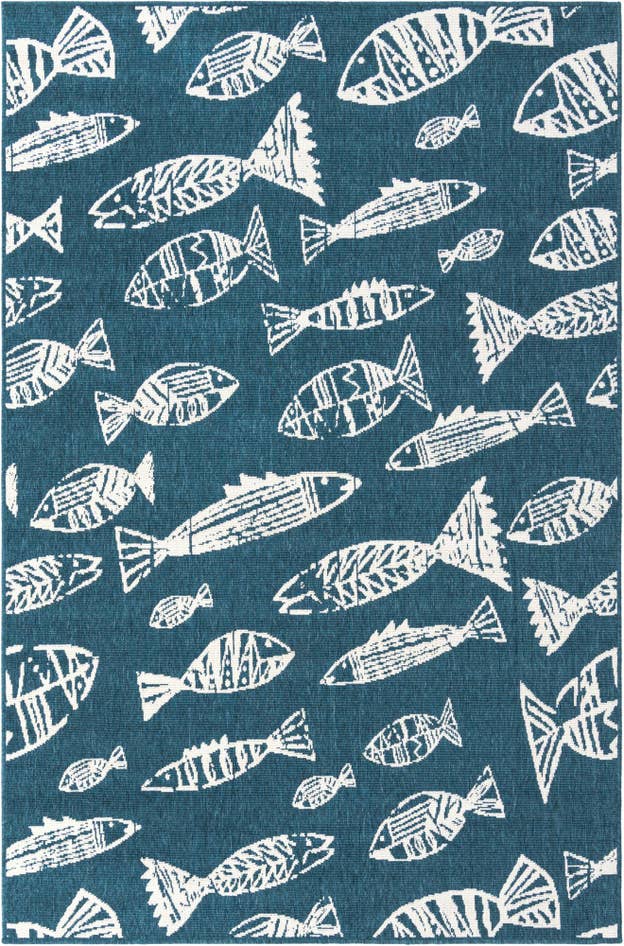 Detail image of 5' 3 x 8' Easy-Clean Coastal Indoor / Outdoor Rug