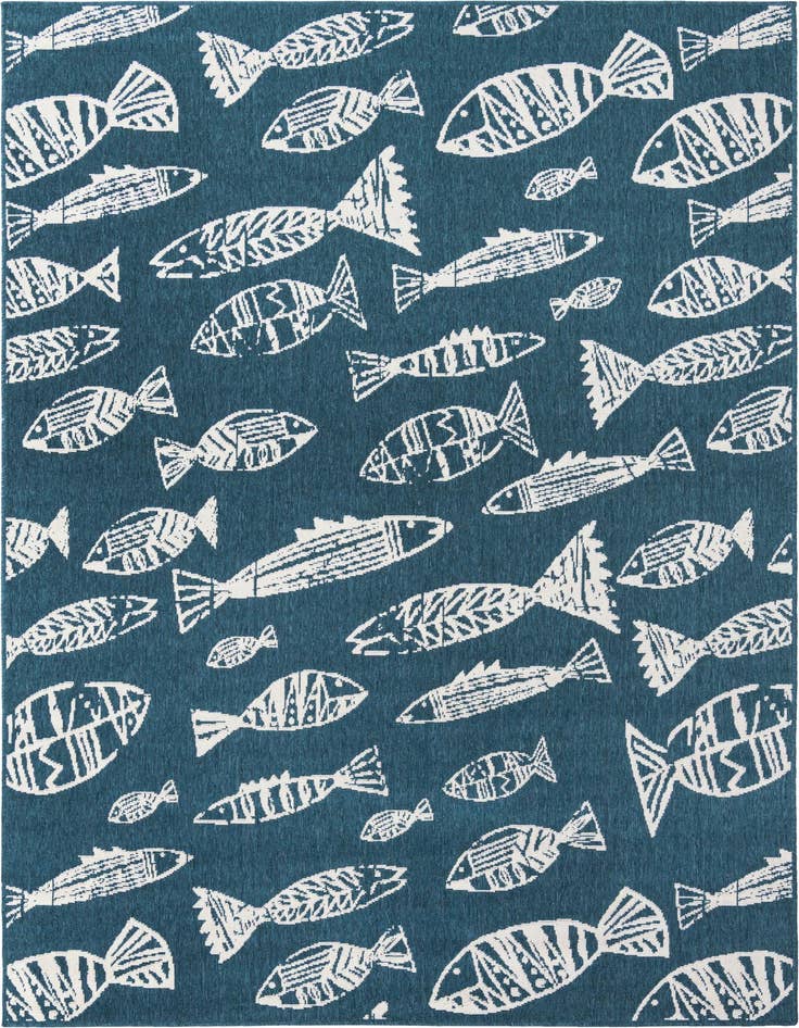Detail image of 6' x 9' Easy-Clean Coastal Indoor / Outdoor Rug