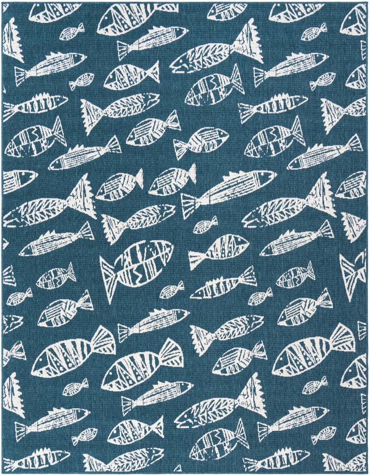 Detail image of 7' 10 x 10' Easy-Clean Coastal Indoor / Outdoor Rug