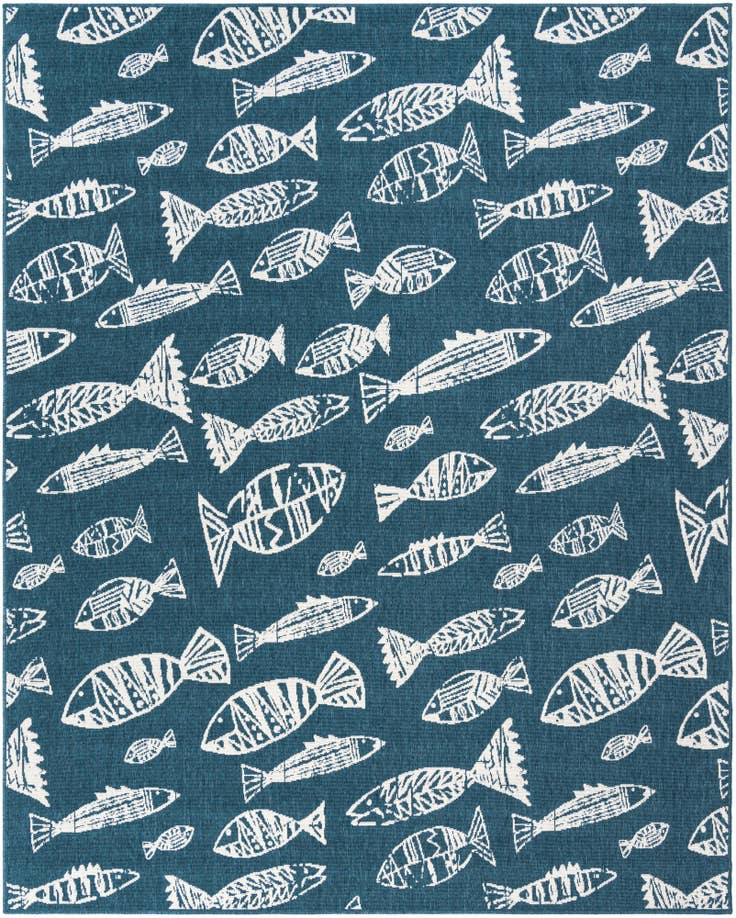 Detail image of 7' 10 x 10' Easy-Clean Coastal Indoor / Outdoor Rug
