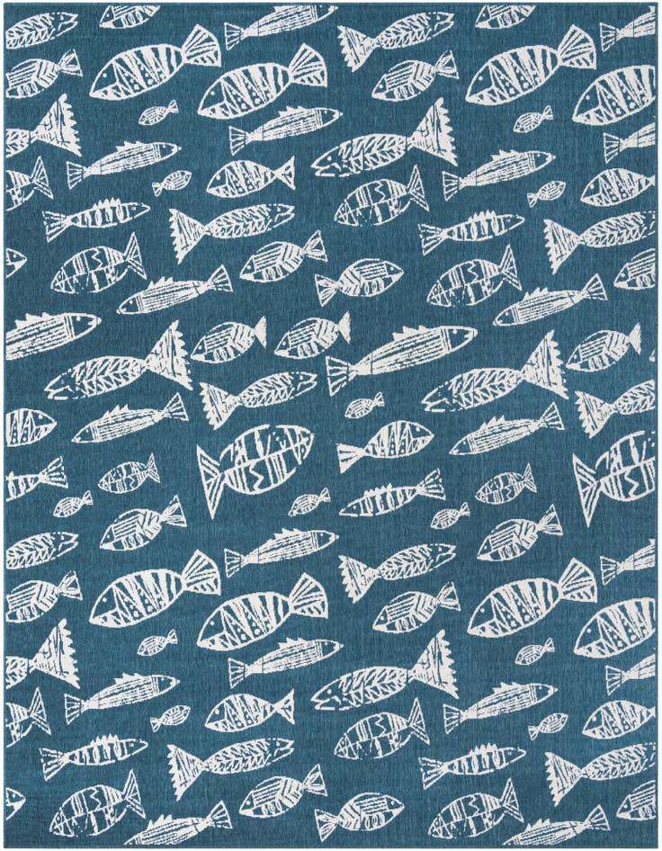 Detail image of 9' x 12' Easy-Clean Coastal Indoor / Outdoor Rug
