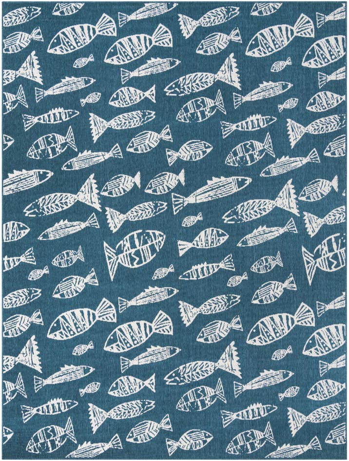 Detail image of 9' x 12' Easy-Clean Coastal Indoor / Outdoor Rug