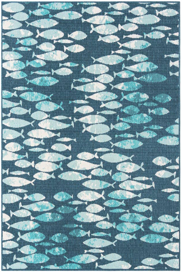 Detail image of 5' 3 x 8' Easy-Clean Coastal Indoor / Outdoor Rug