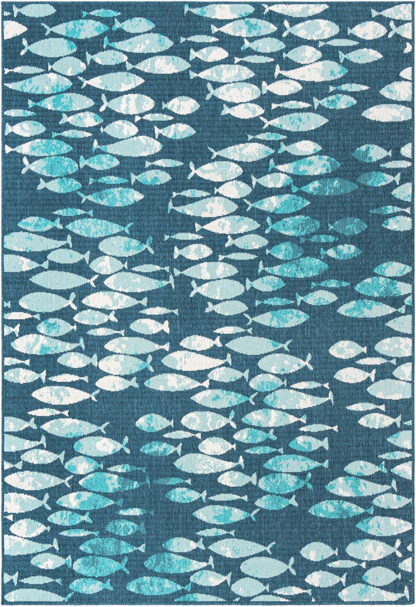 6' x 9' Easy-Clean Coastal Indoor / Outdoor Rug