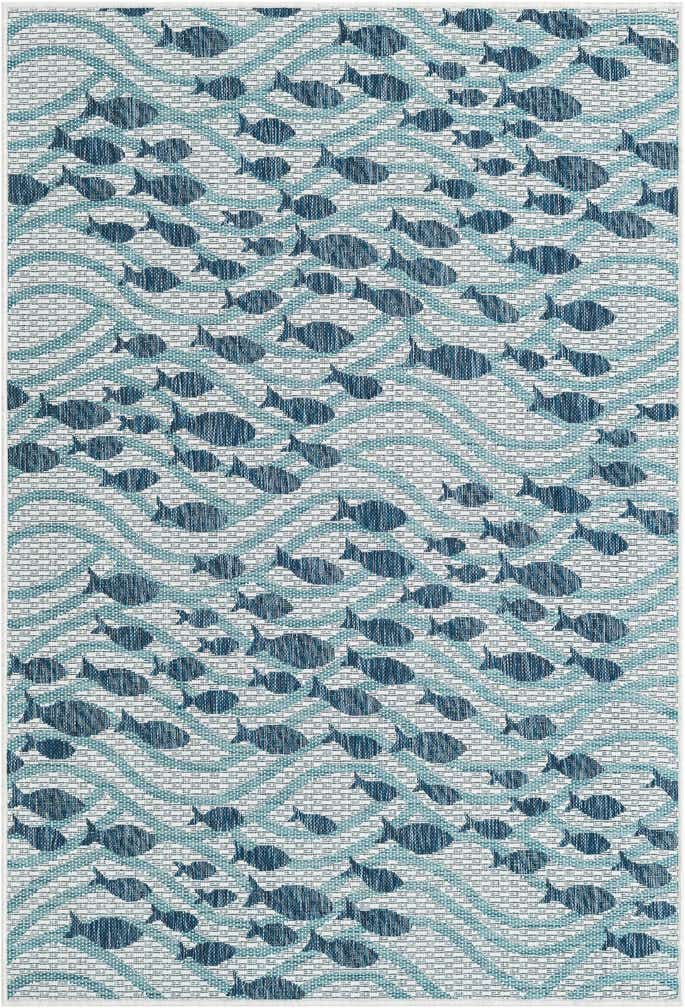 4' 1 x 6' 1 Easy-Clean Coastal Indoor / Outdoor Rug