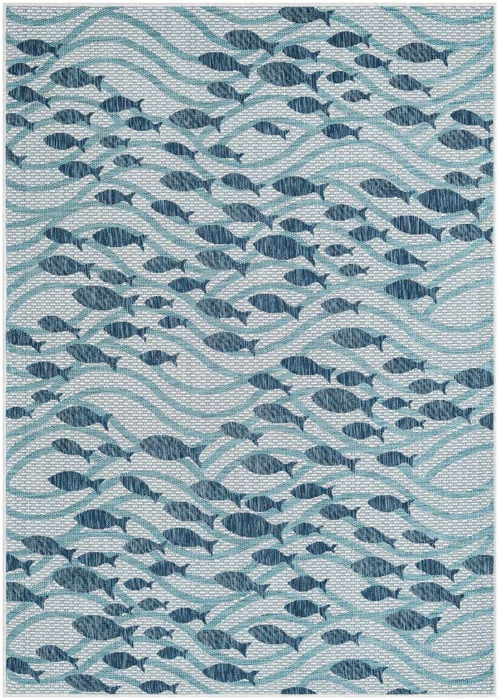 5' 3 x 8' Easy-Clean Coastal Indoor / Outdoor Rug