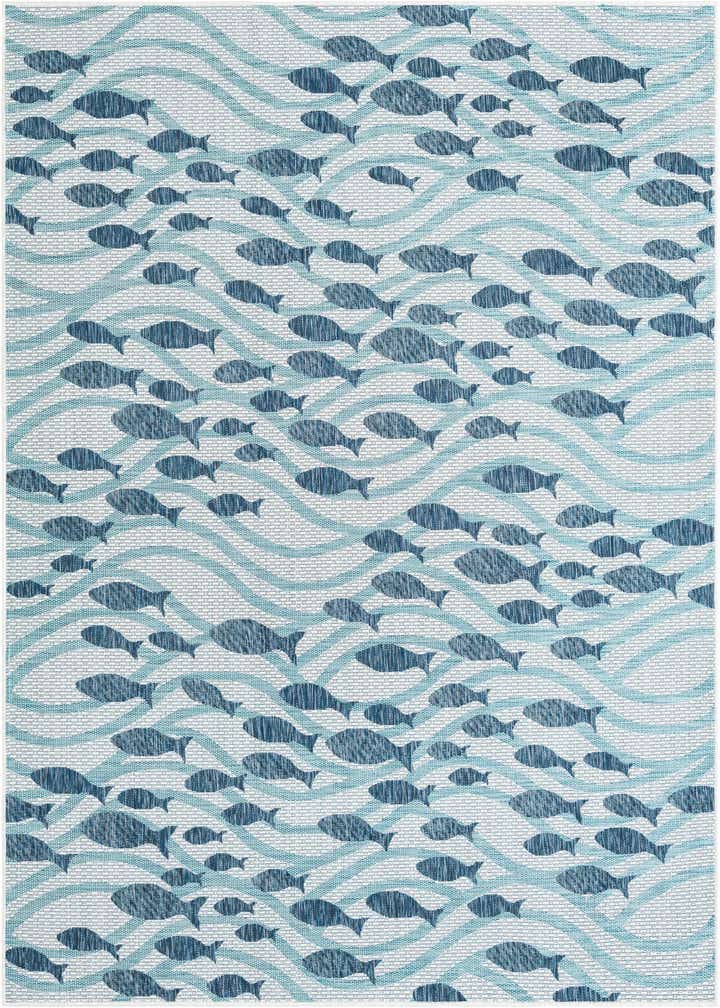 7' 1 x 10' Easy-Clean Coastal Indoor / Outdoor Rug