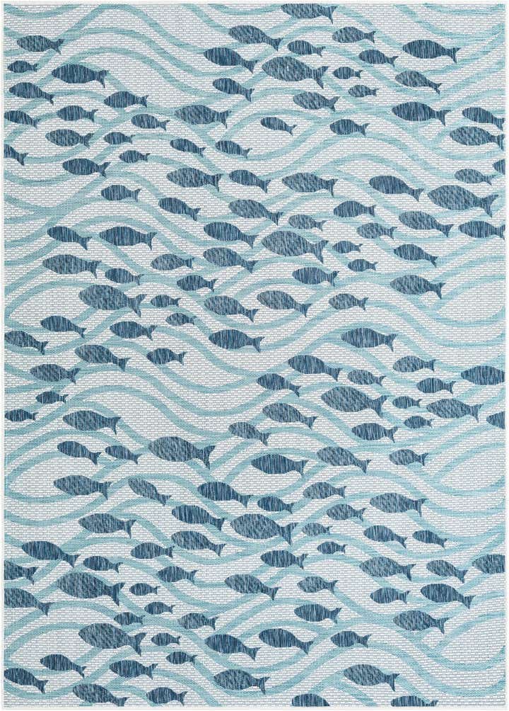 7' 1 x 10' Easy-Clean Coastal Indoor / Outdoor Rug